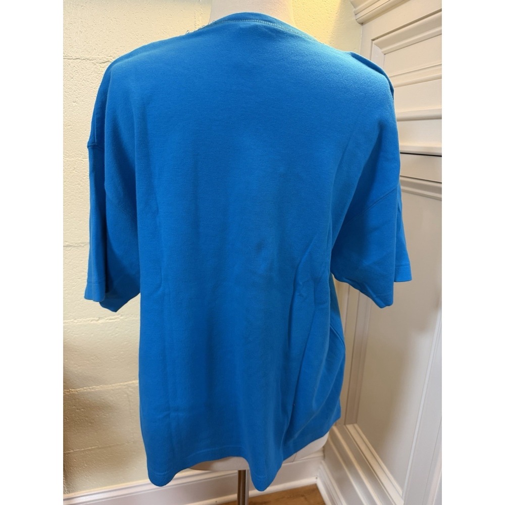 Regina Porter Vintage Top M Blue Abstract Sequin Beaded Art Shirt 80s 90s‎ - Picture 4 of 7